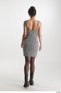 Wild Nicol 1 back view black boots checkered short dress…